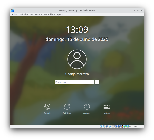 Imaxe da pantalla de login de KDE Plasma